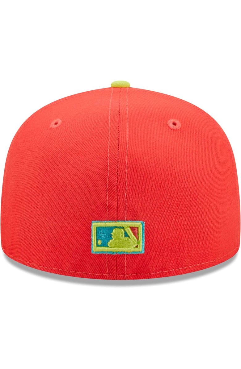 New Era Men's New Era Red/Neon Green Boston Red Sox Lava Highlighter Combo 59FIFTY Fitted Hat, Alternate, color, Red