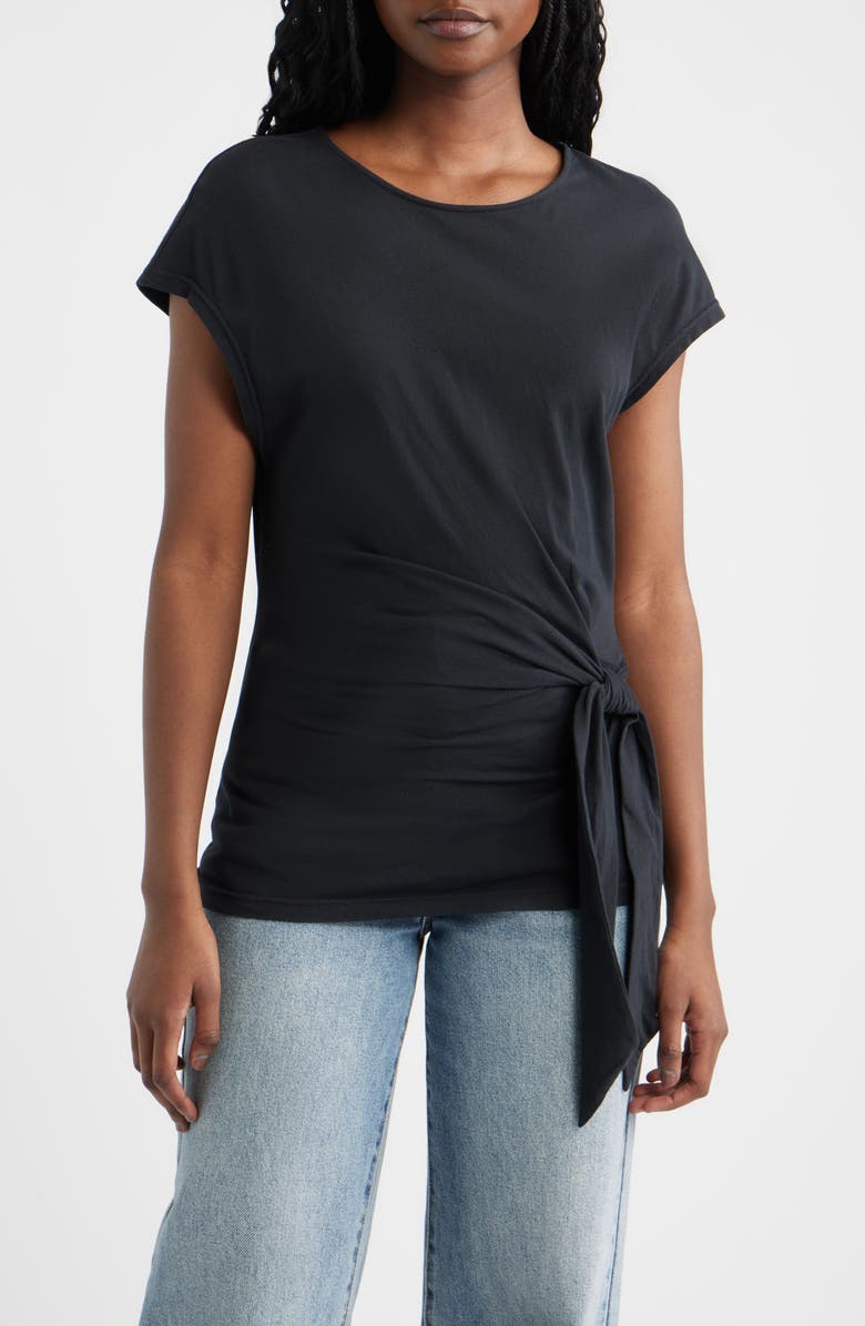 Rails Gabbie Side Cotton Top, Main, color, Black