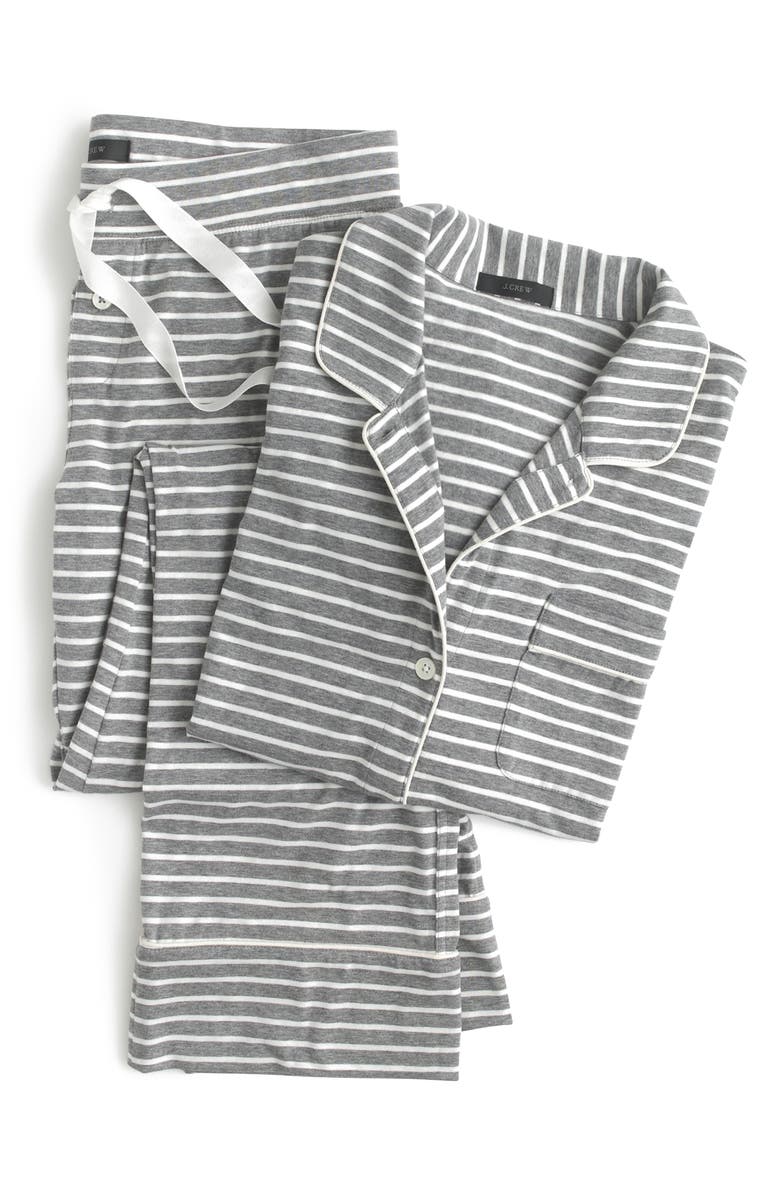 J.Crew Dreamy Stripe Cotton Pajamas, Alternate, color, 
