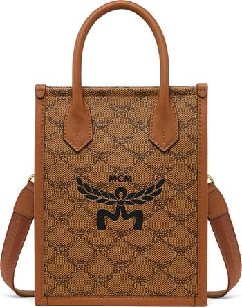 MCM Mini Himmel Lauretos Coated Canvas Crossbody Tote