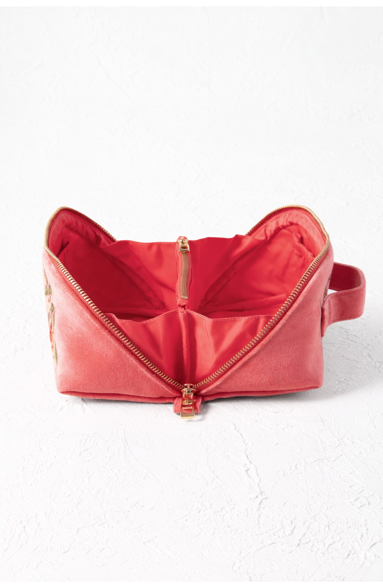 Elizabeth Scarlett Summer Peach Open Flat Makeup Bag, Alternate, color, Spiced Coral