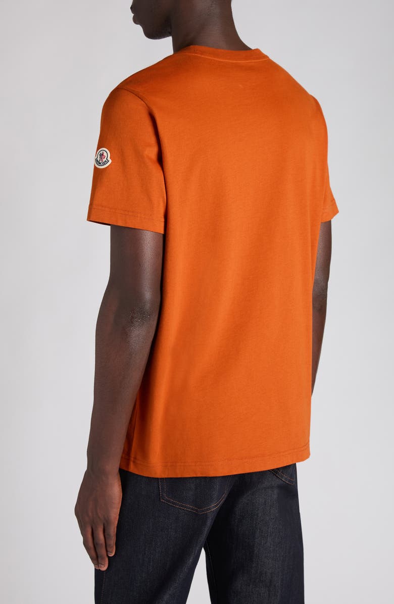 Moncler Logo Patch Cotton T-Shirt, Alternate, color, Potters Clay