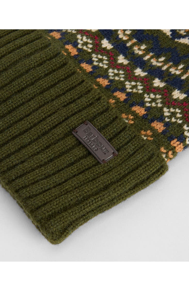 Barbour Marlow Fair Isle Beanie, Alternate, color, Olive