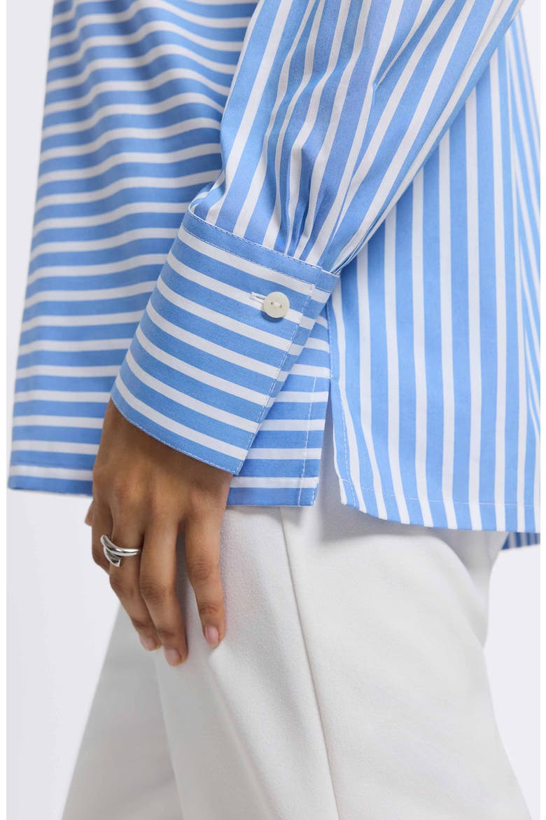 Bella Stripe Popover Top, Alternate, color, PERIWINKLE BLUE/ WHITE