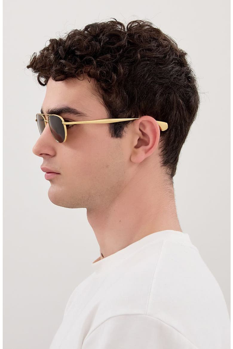 56mm Geometric Sunglasses, Alternate, color, GOLD