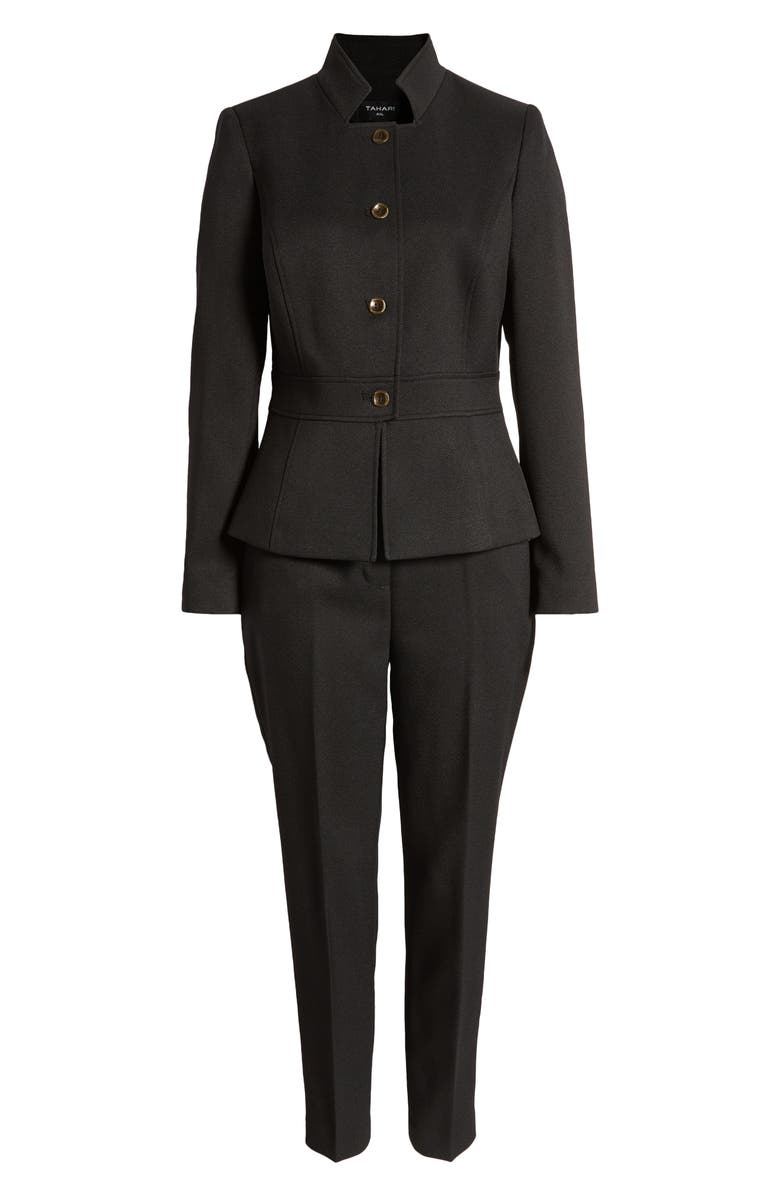 Tahari ASL Stand Collar Jacket & Pants, Alternate, color,