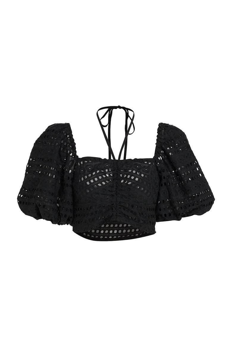 NO PISE LA GRAMA Lucia Top, Main, color, Black Eyelet