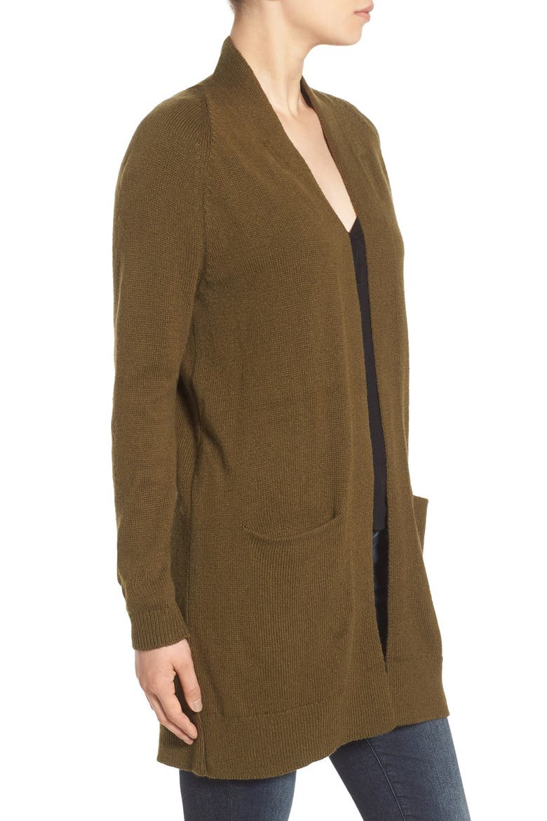 Open Front Cardigan, Alternate, color, OLIVE DARK
