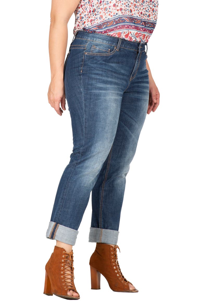 X-Boyfriend Cotton Jeans, Alternate, color, 1824 REBARB