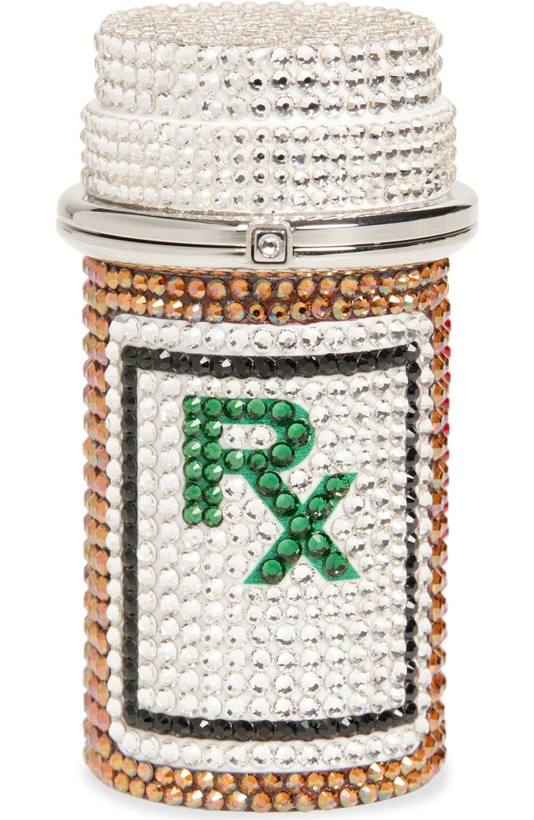 JUDITH LEIBER COUTURE RX Bottle Crystal Pillbox, Main, color,