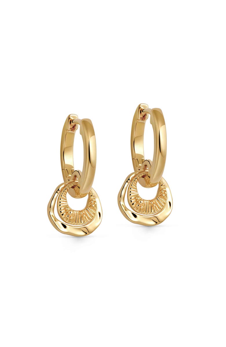 Astley Clarke Gold Raye Charm Huggie Hoops, Main, color, Gold