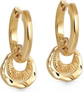 Astley Clarke Gold Raye Charm Huggie Hoops