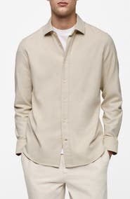 MANGO Slim Fit Cotton Button-Up Shirt
