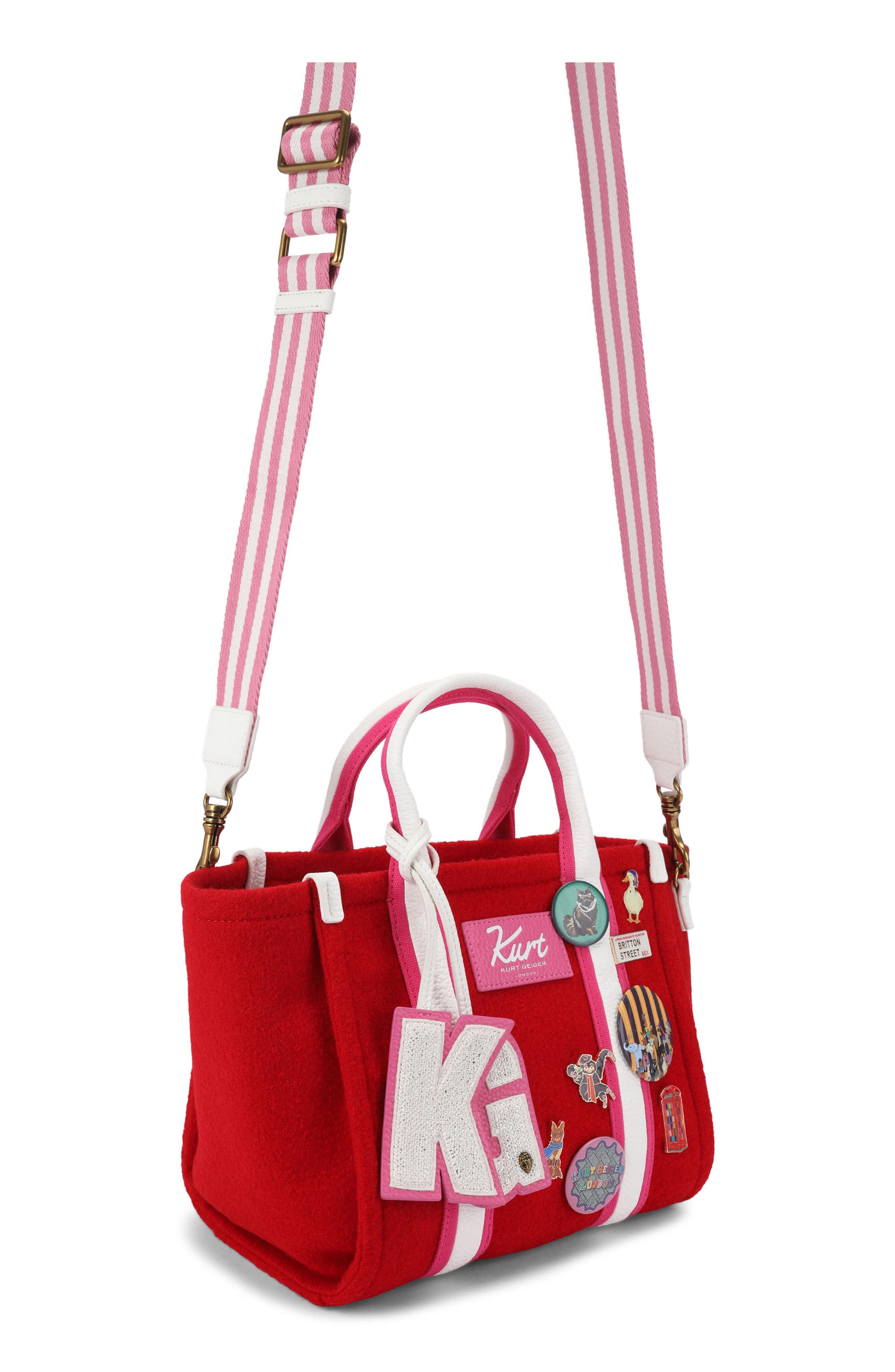 Small Southbank Wool Shopper, Alternate, color, RED
