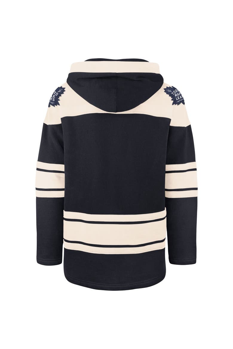 Men's '47 Navy/Cream Toronto Maple Leafs Superior Lacer Pullover Hoodie, Alternate, color, Navy