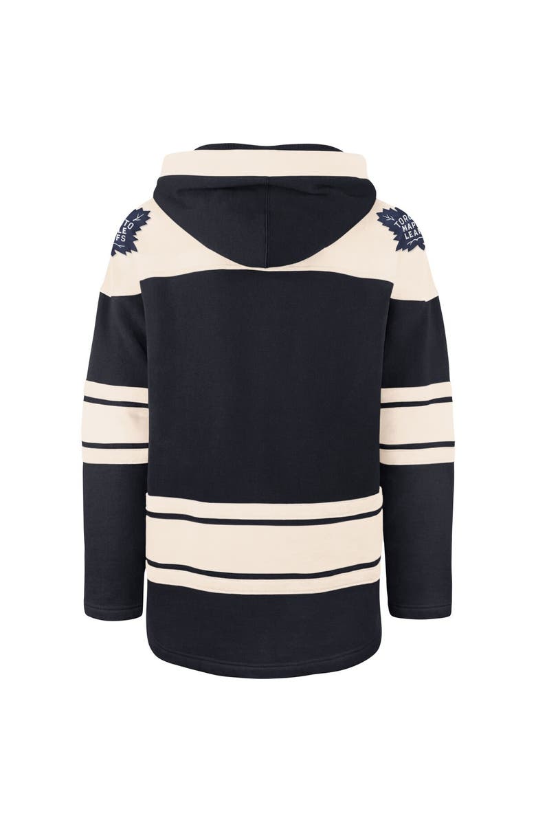 '47 Men's '47 Navy/Cream Toronto Maple Leafs Superior Lacer Pullover Hoodie, Alternate, color,