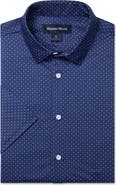 Mizzen+Main Halyard Trim Fit Dot Short Sleeve Performance Button-Up Shirt