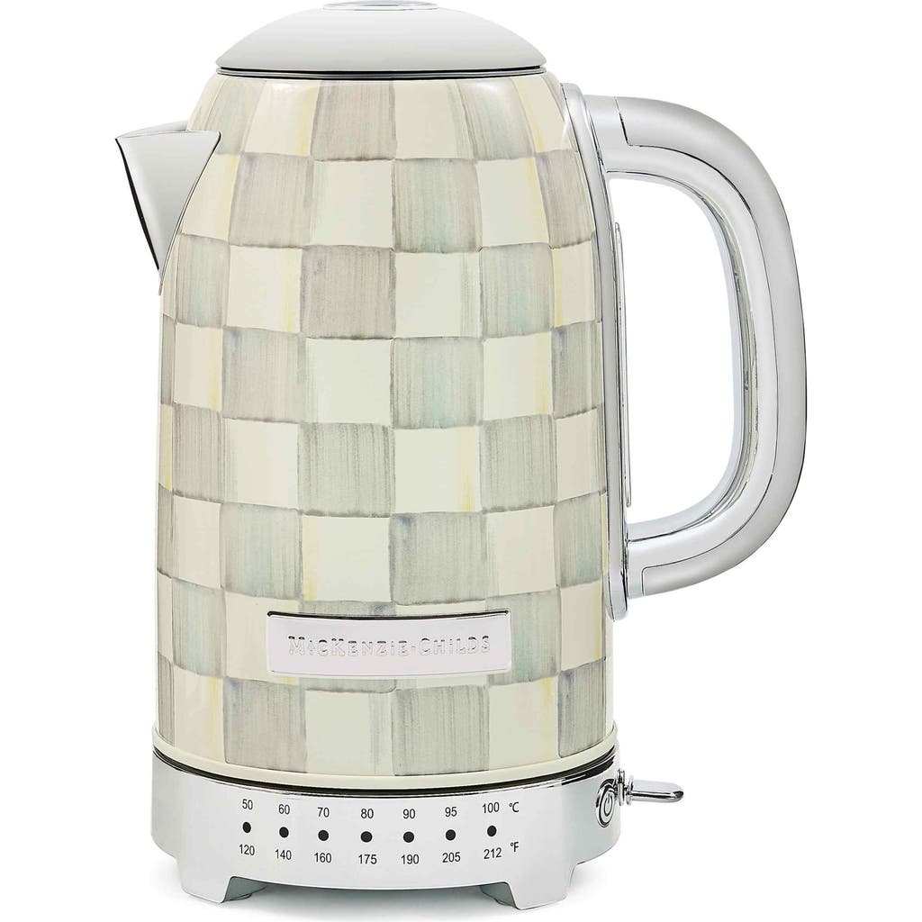 Mackenzie-childs Mackenzie Childs Courtly Check Electric Kettle In Metallic