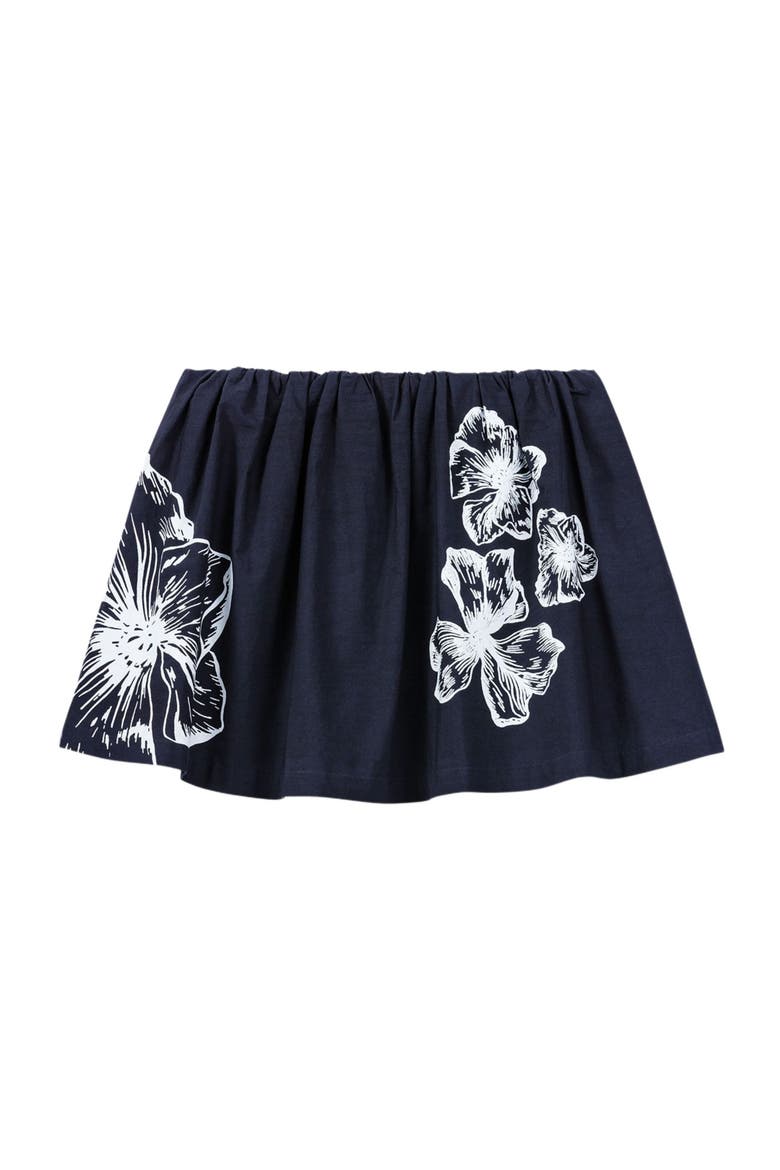 Short cotton skirt, Alternate, color, Navy