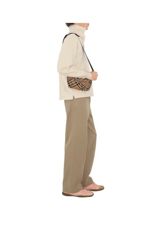 Burberry Small Checked Belt Bag In Sand