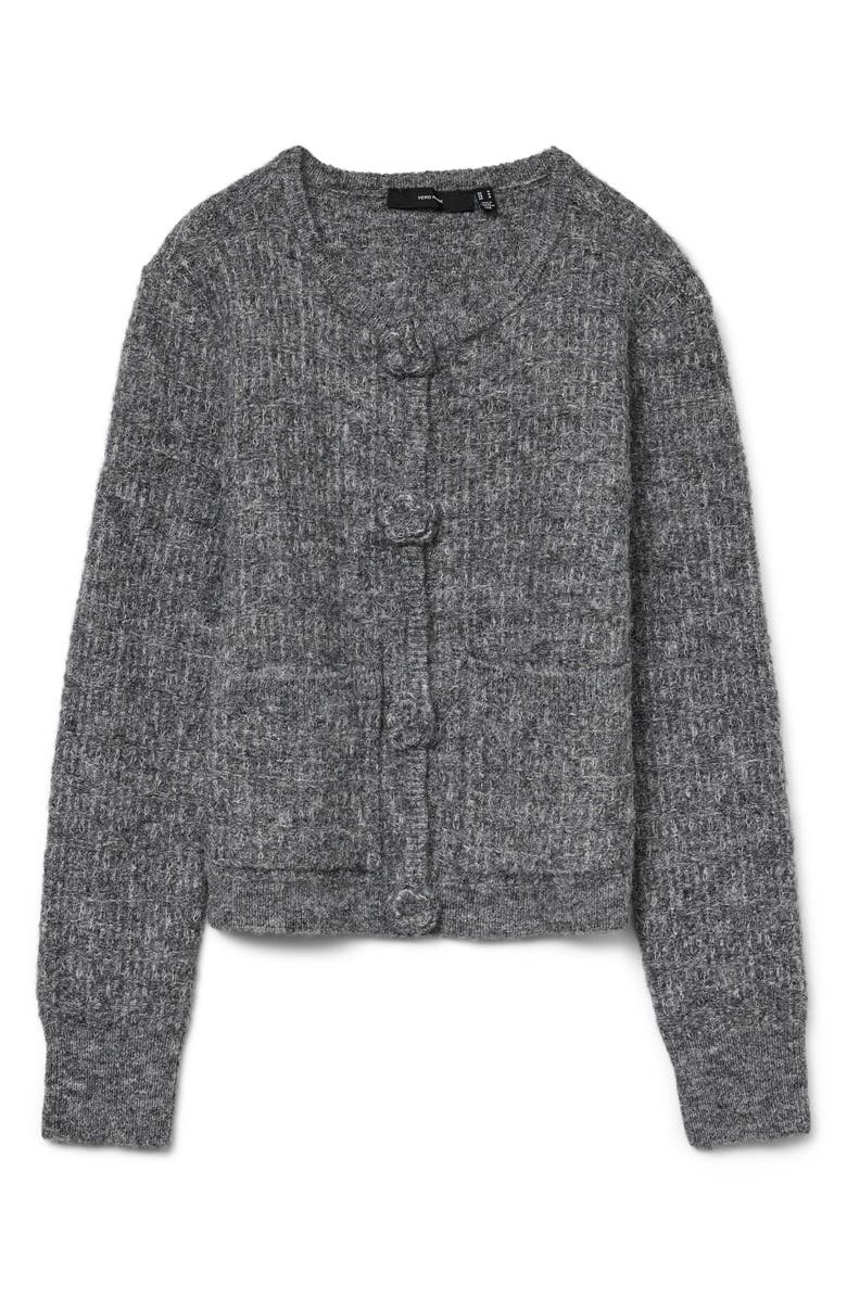 VERO MODA Blossom Cardigan, Alternate, color, Medium Grey Melange