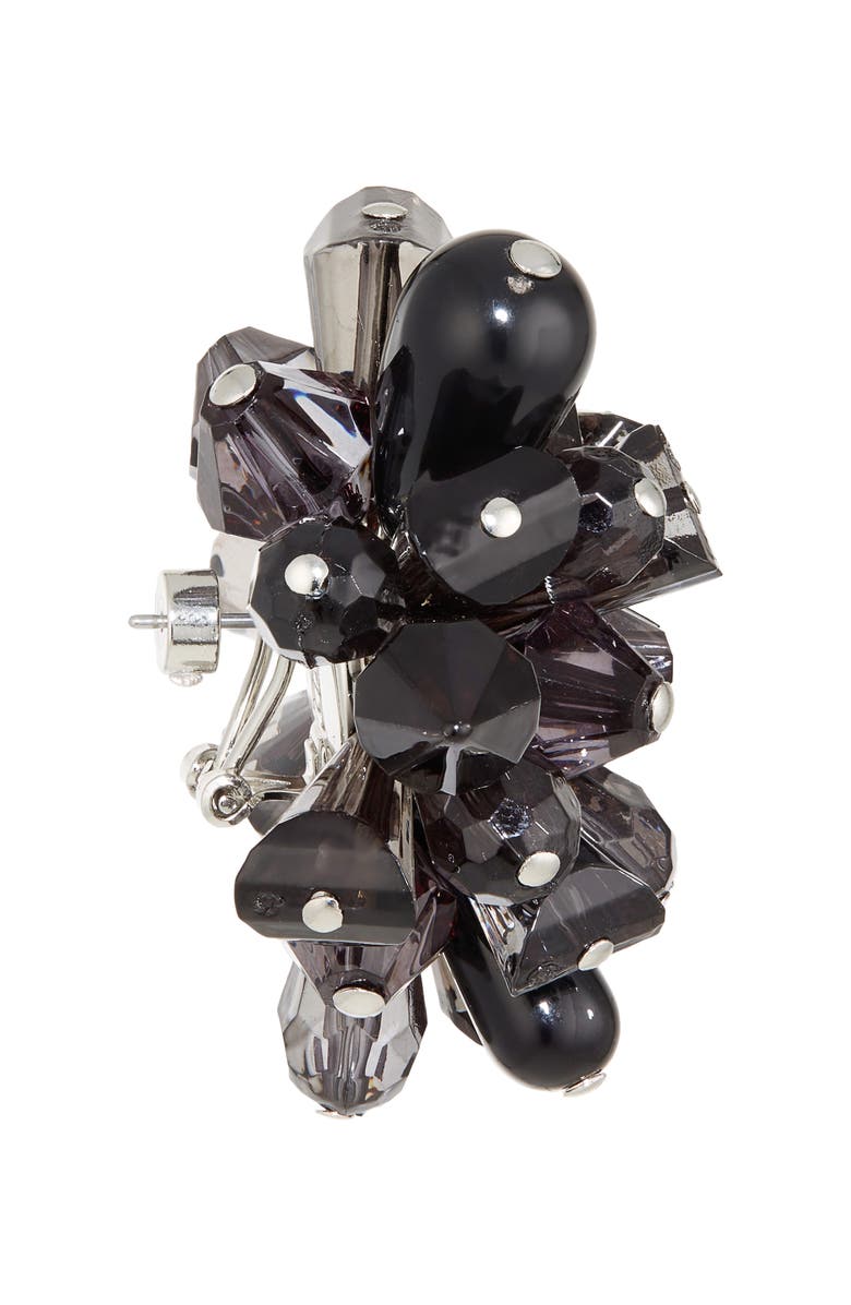 Carolina Herrera Crystal Cluster Earrings, Alternate, color, Black