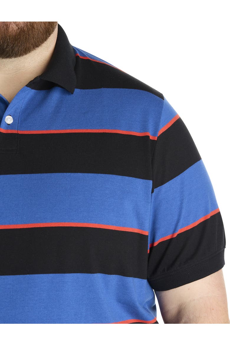 Big & Tall Rugby Striped Polo Shirt, Alternate, color, CAVIAR MULTI