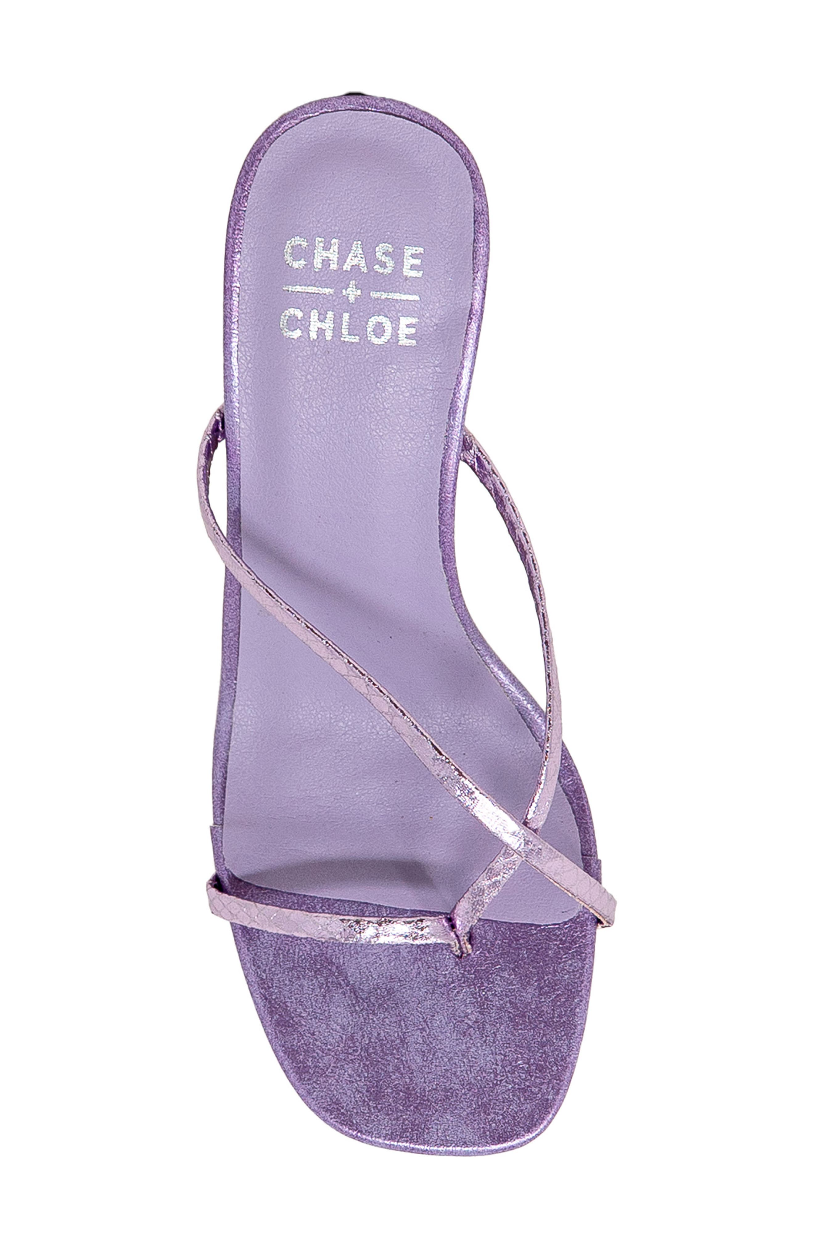 Sculpted Strappy Toe Post Sandal, Alternate, color, PURPLE METALLIC