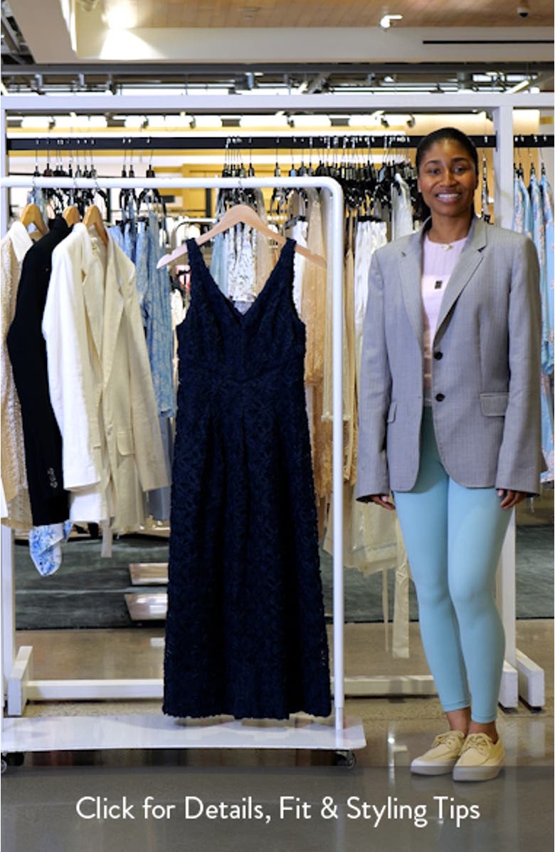 Textured Floral Cocktail Midi Dress, sales video thumbnail