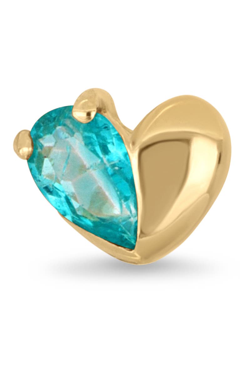 14K Gold Paraiba Topaz Heart Stud Earrings, Alternate, color, 14K YELLOW GOLD