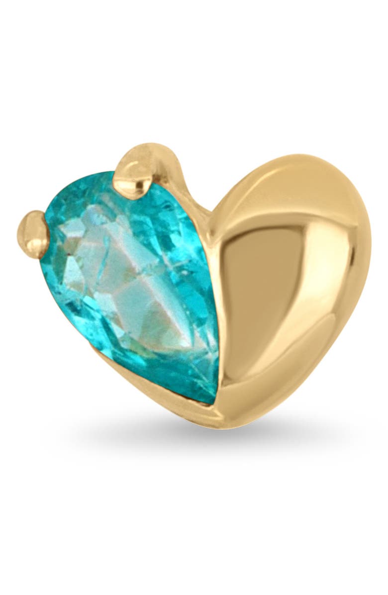 Bony Levy 14K Gold Paraiba Topaz Heart Stud Earrings, Alternate, color, 14K Yellow Gold