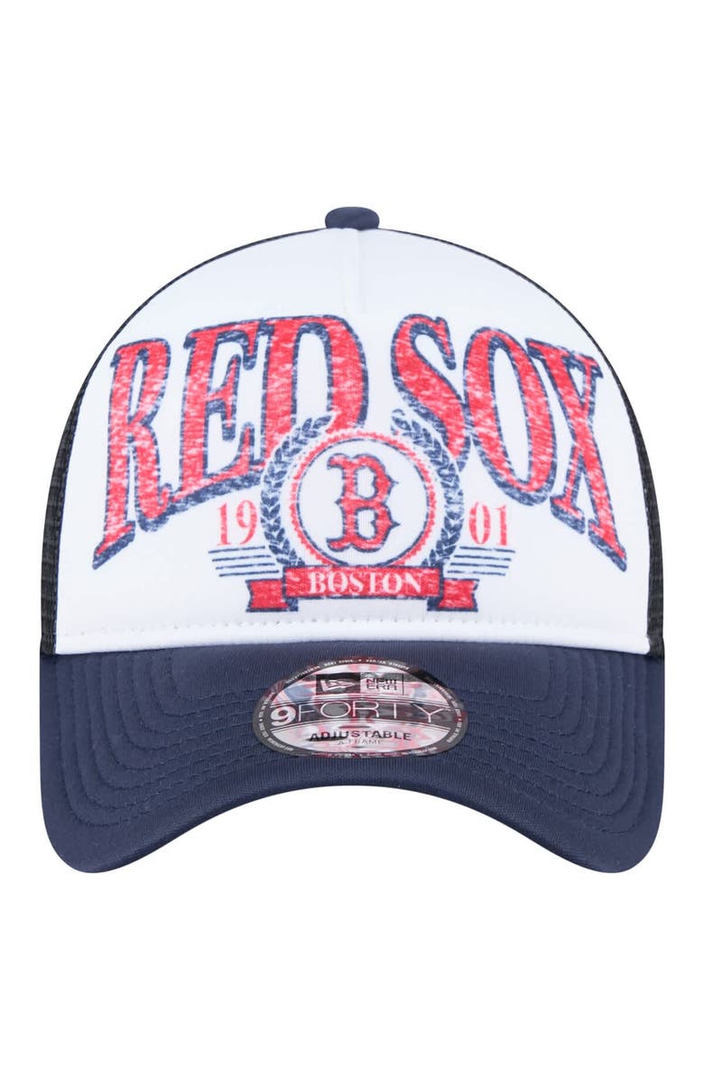 New Era Men's New Era  Navy Boston Red Sox Distressed 9FORTY A-Frame Adjustable Trucker Hat, Alternate, color, Navy