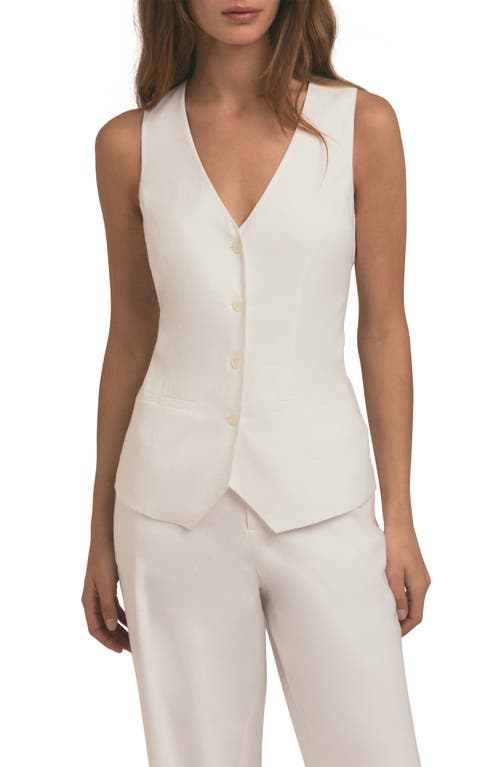 Favorite Daughter The Jones Linen Blend Vest In Bright White