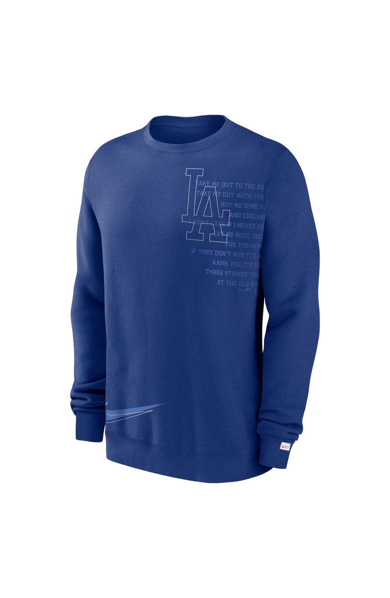 Nike Men's Nike Royal Los Angeles Dodgers Statement Ball Game Fleece Pullover Sweatshirt, Alternate, color, Royal