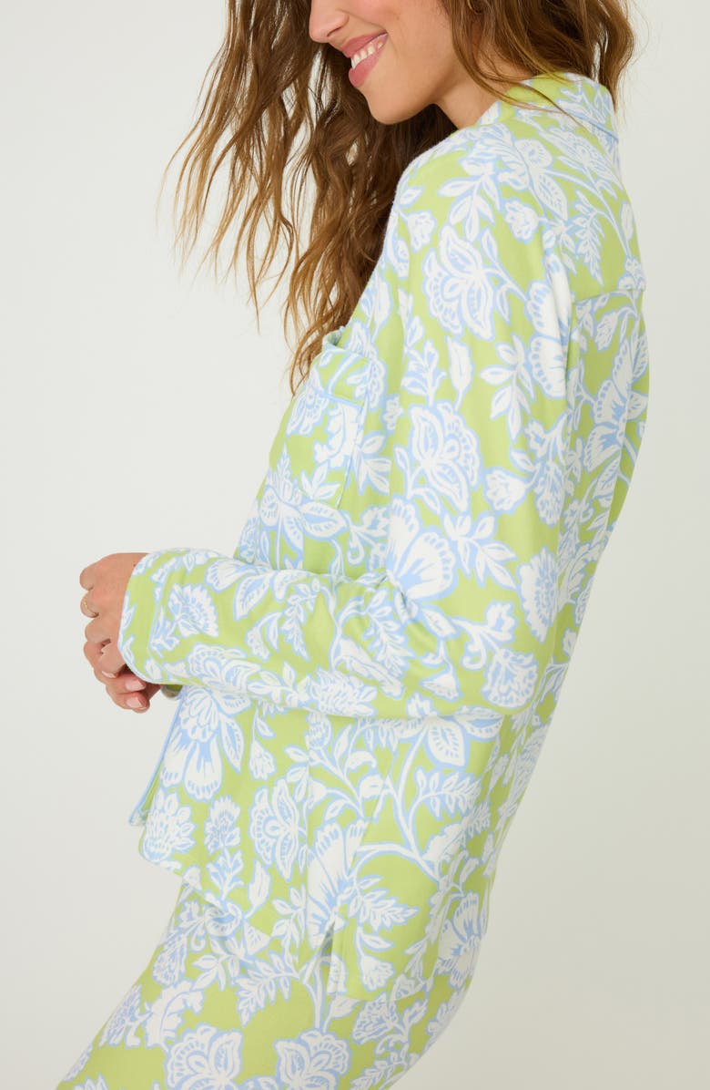 PJ Salvage Beautiful Life Pajama Top, Alternate, color, Electric Lime