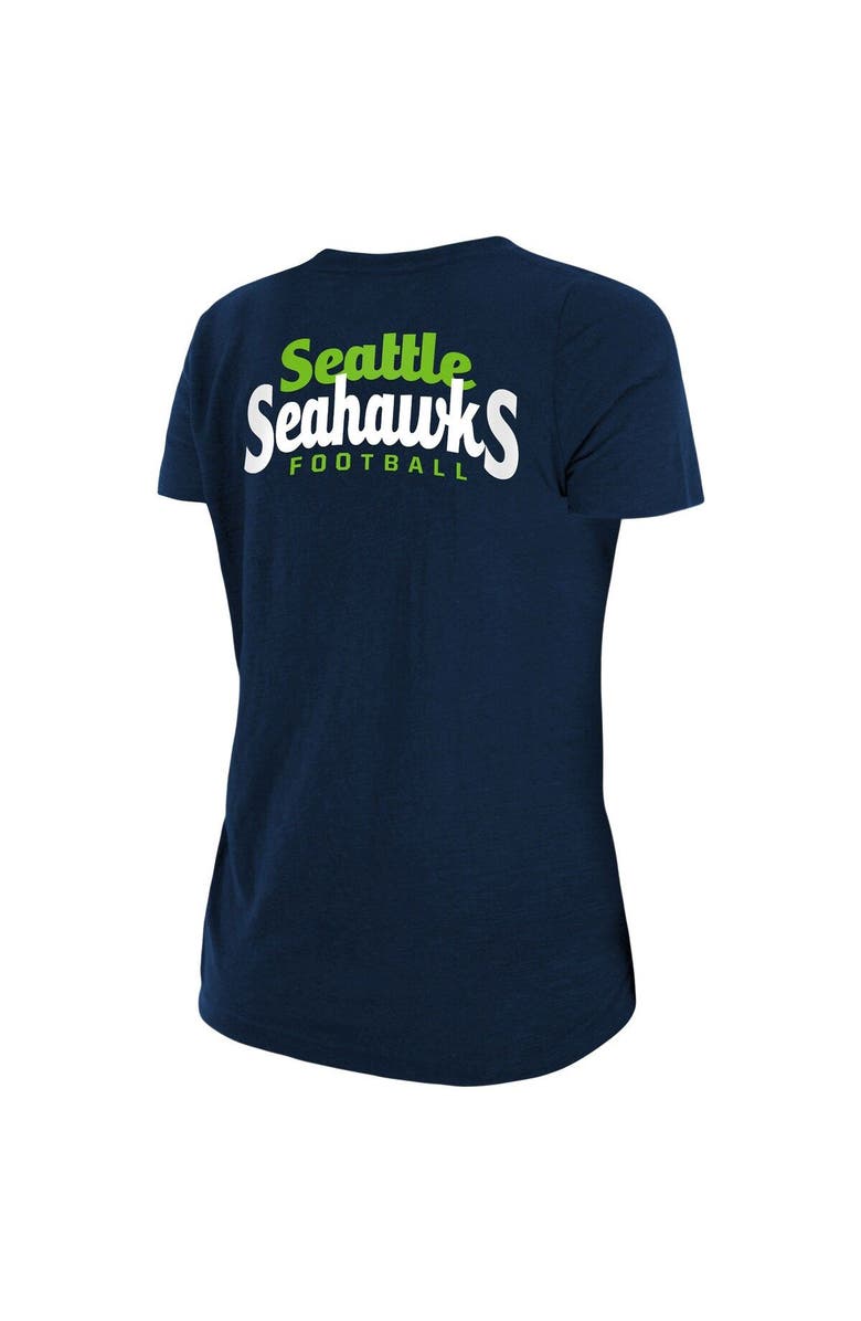 New Era Women's New Era College Navy Seattle Seahawks Slub T-Shirt with Front Twist Knot, Alternate, color, Navy