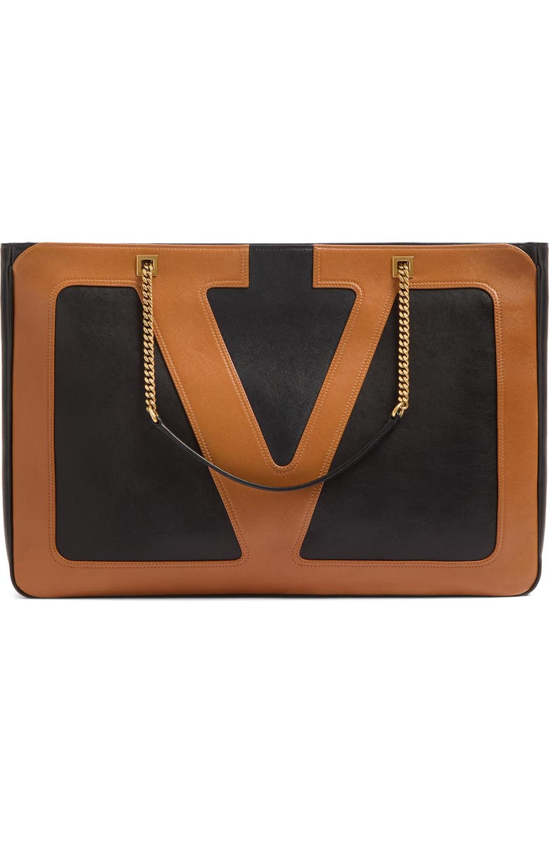 Valentino Garavani Large Viva Superstar Leather Shopper, Main, color, Black Multi