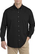 Harbor Bay by DXL Big & Tall Easy-Care Solid Sport Shirt