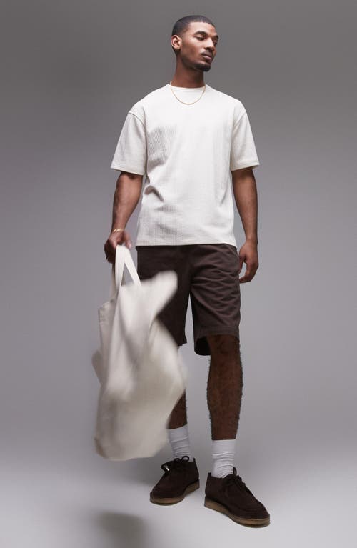 Topman Oversized Fit Textured Stripe T-shirt In White