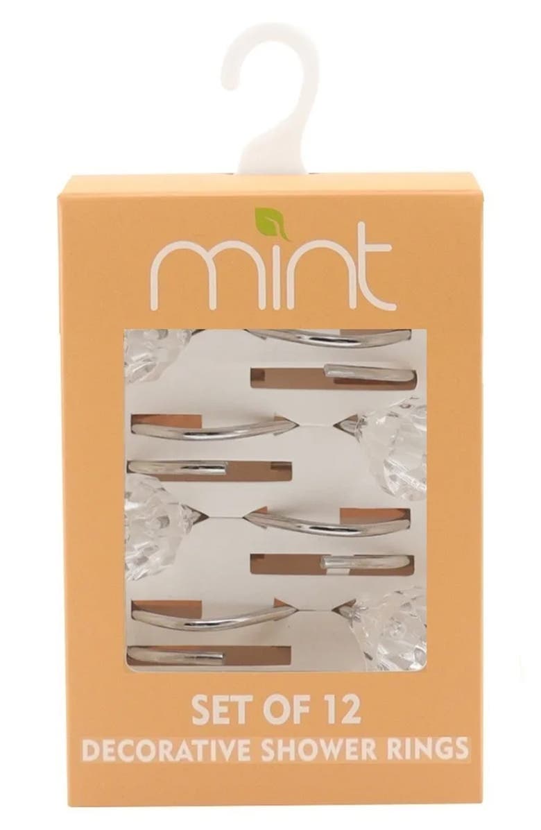 J AND V TEXTILES 12-Piece Decorative Shower Curtain Rings Set, Alternate, color,