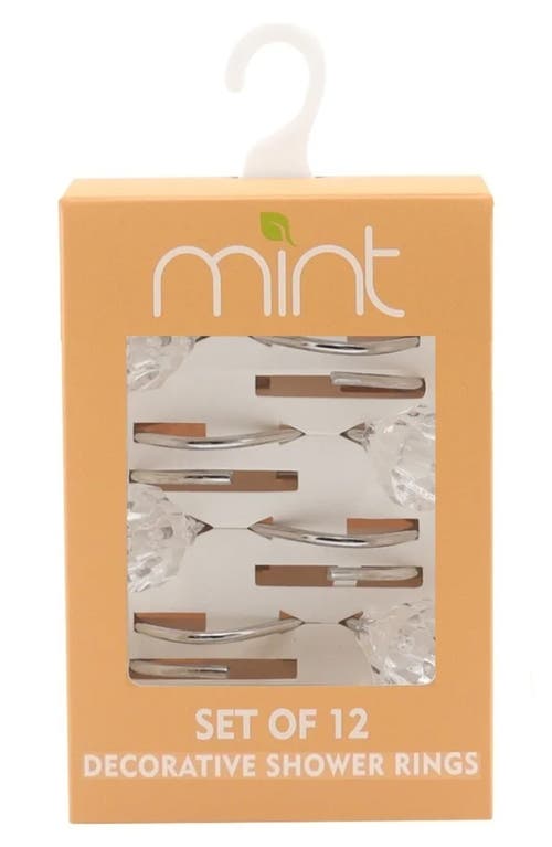 J&v Textiles J And V Textiles 12-piece Decorative Shower Curtain Rings Set In Silver