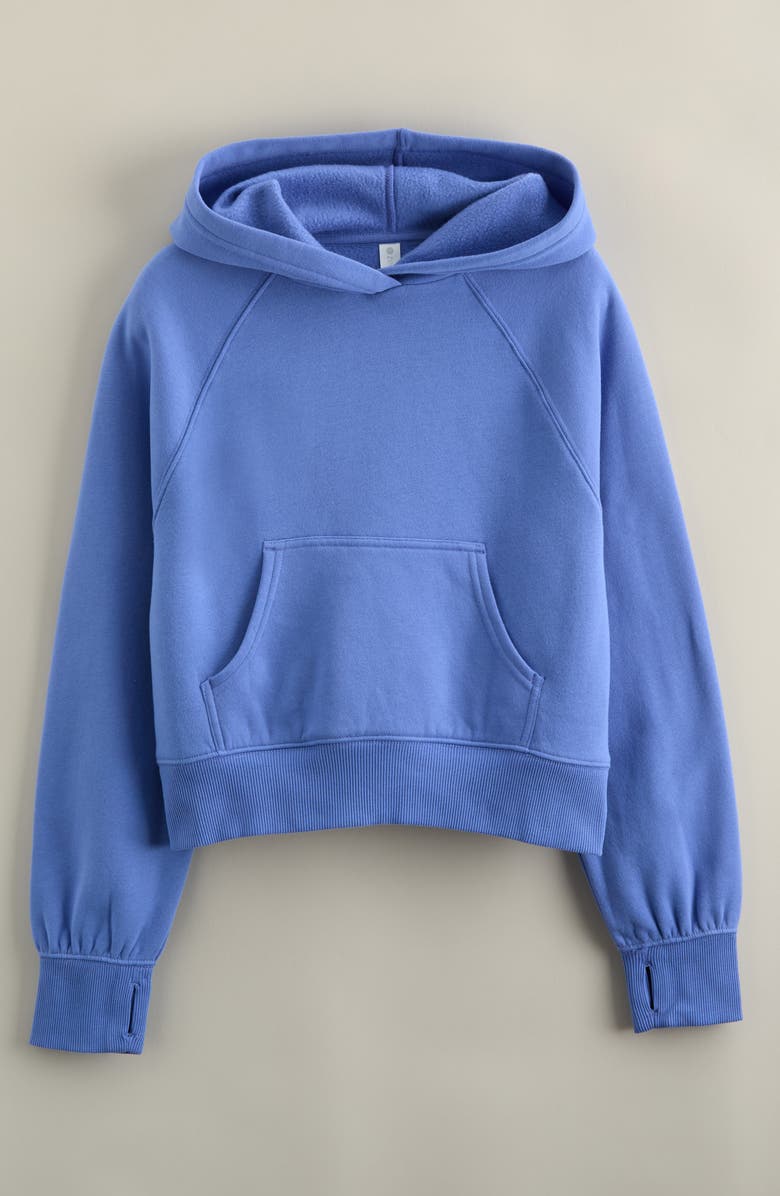 Zella Girl Kids' Kanga Cloud Cotton Blend Hoodie, Main, color, Blue Persia