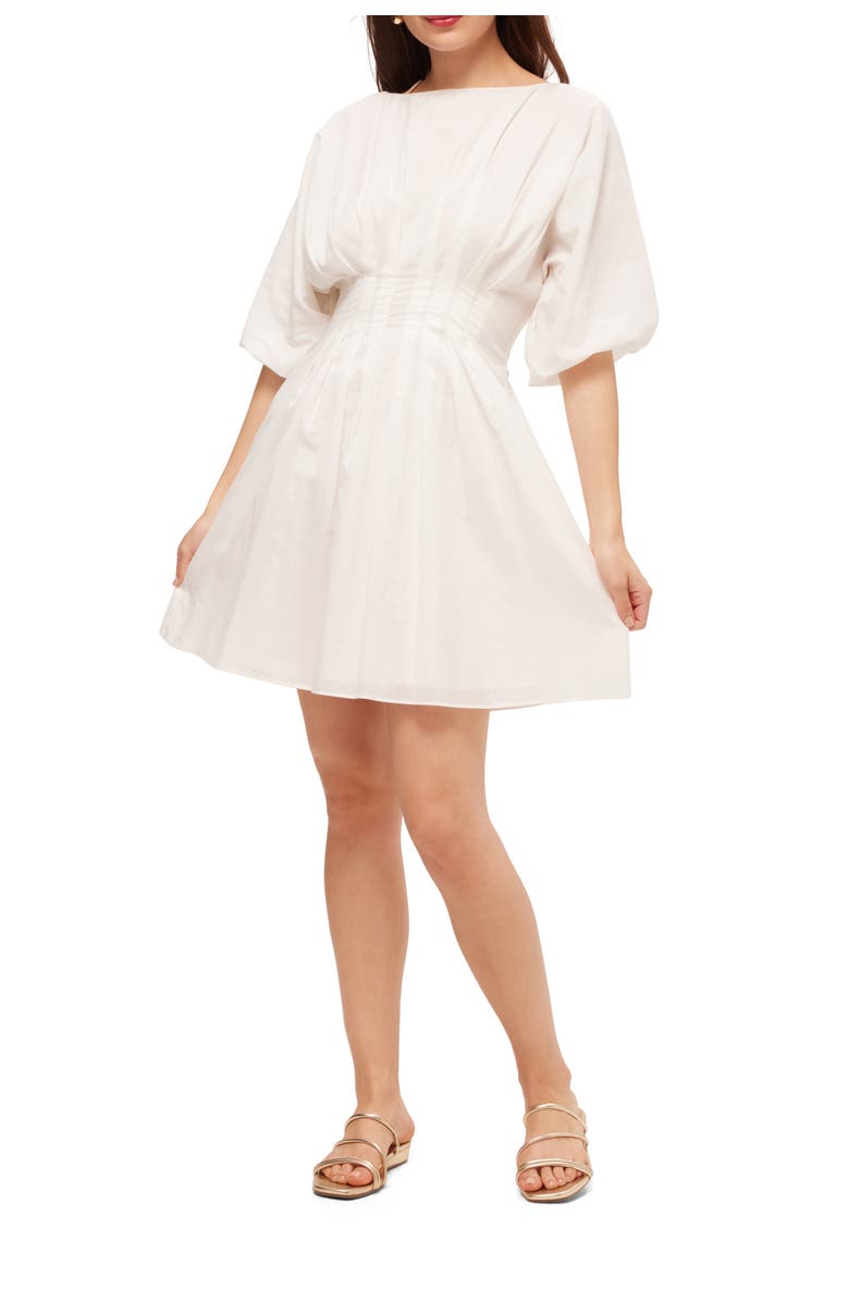 Trina Turk Gian 2 Pleated A line Dress, Alternate, color, White