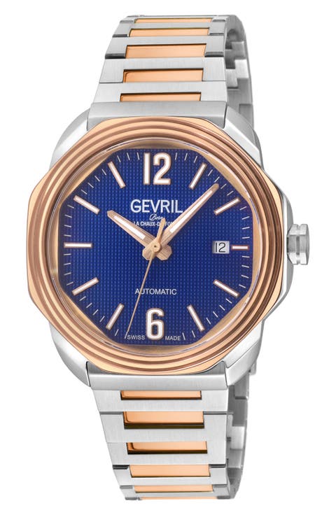 Roosevelt Two Tone Swiss Automatic Bracelet Watch, 42mm