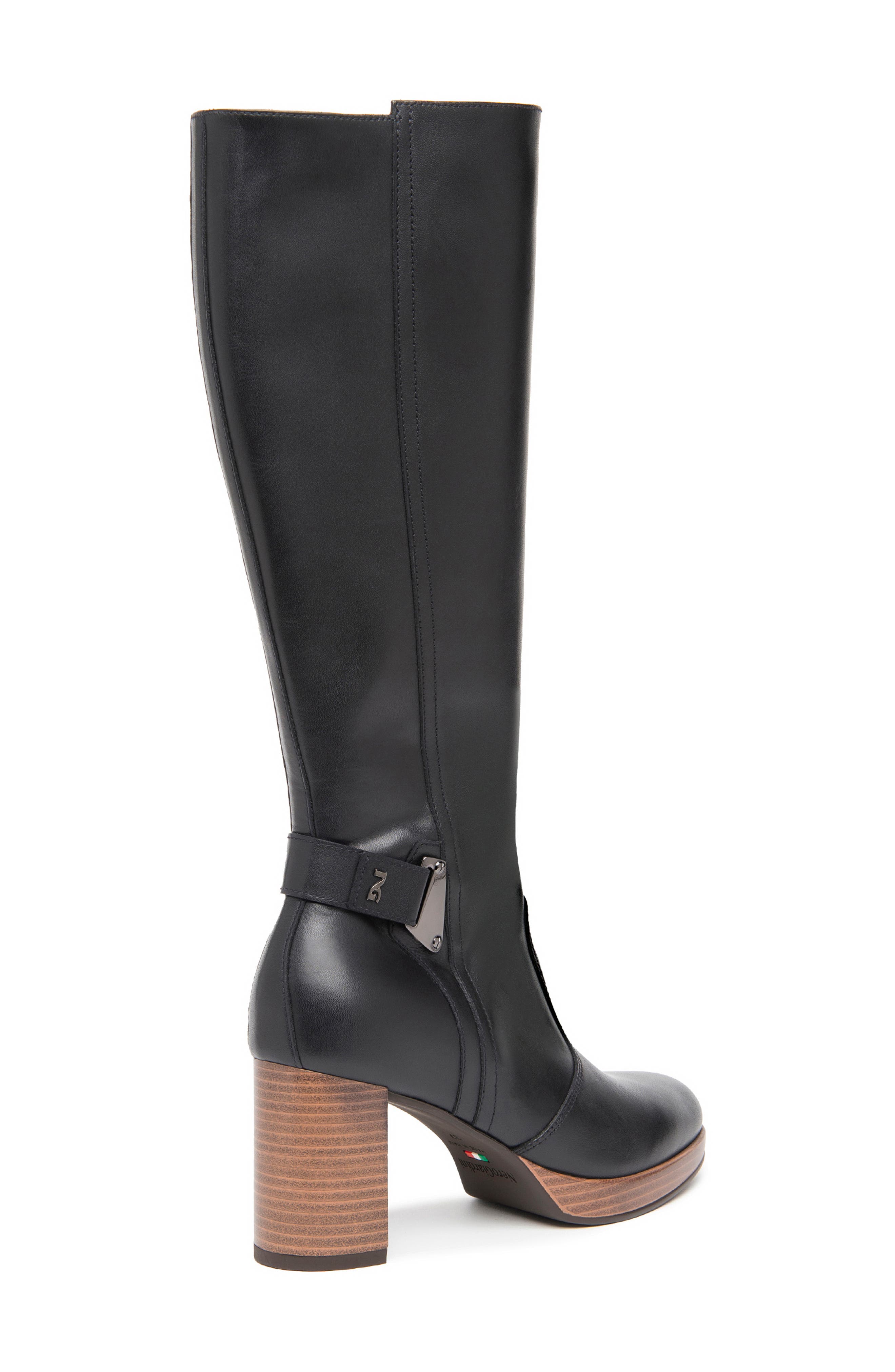 NeroGiardini Platform Knee High Boot, Alternate, color, Black