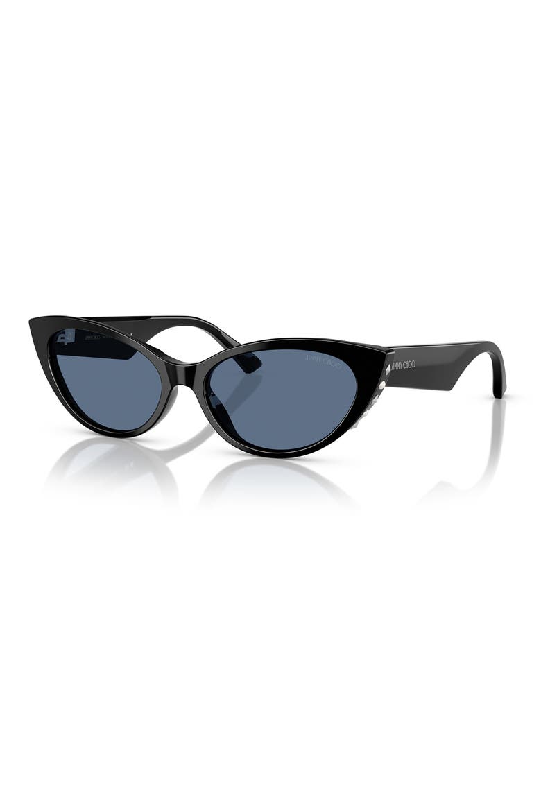 55mm Cat Eye Sunglasses, Alternate, color, BLACK BLUE