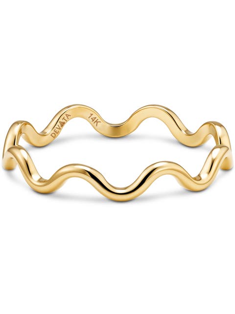 Devata Wavy Ring in 14K Gold