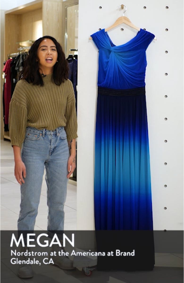 Knotted Ombré Mesh A-Line Gown, sales video thumbnail