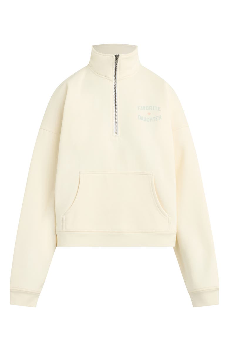 Favorite Daughter Hal Half Zip Sweatshirt, Alternate, color, Gardenia/ Light Sage