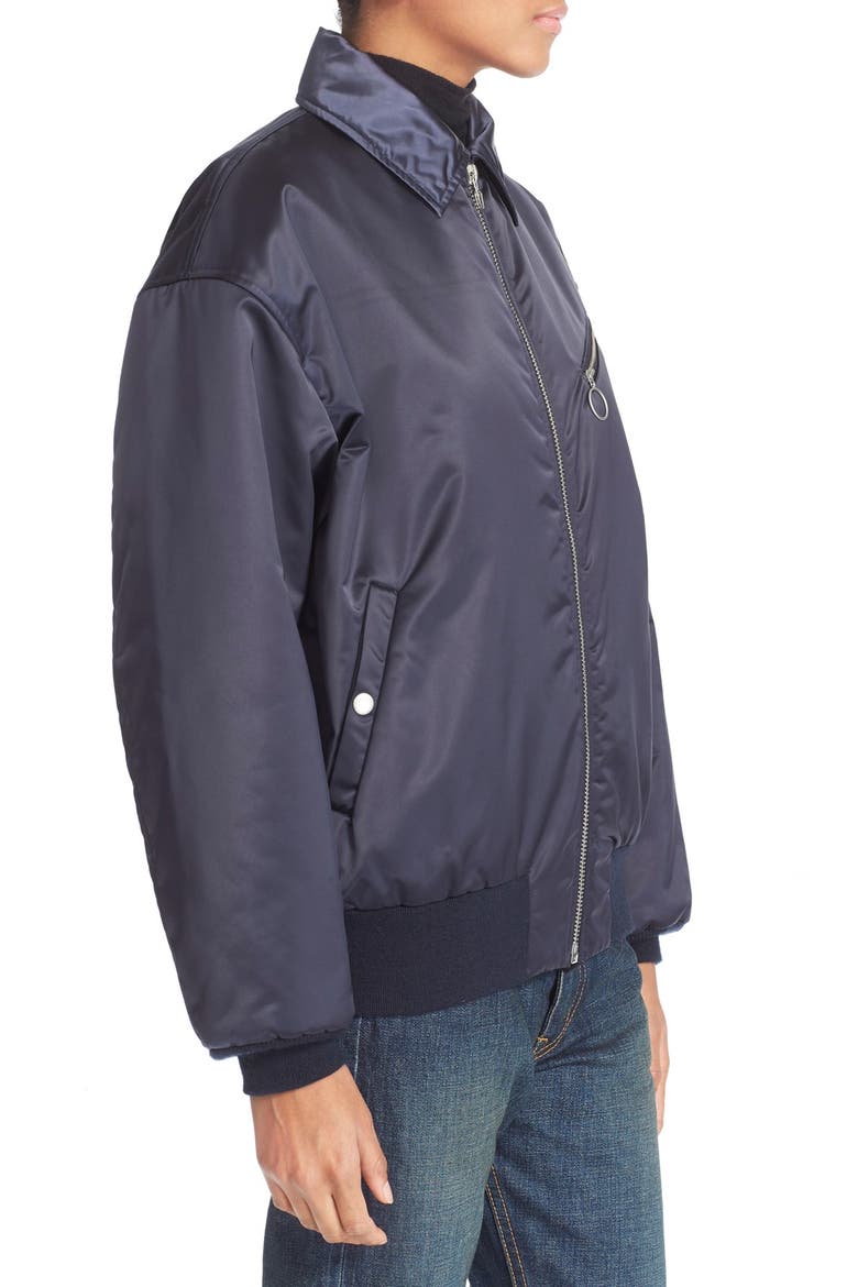 T by Alexander Wang Nylon Bomber Jacket, Alternate, color, MARINE